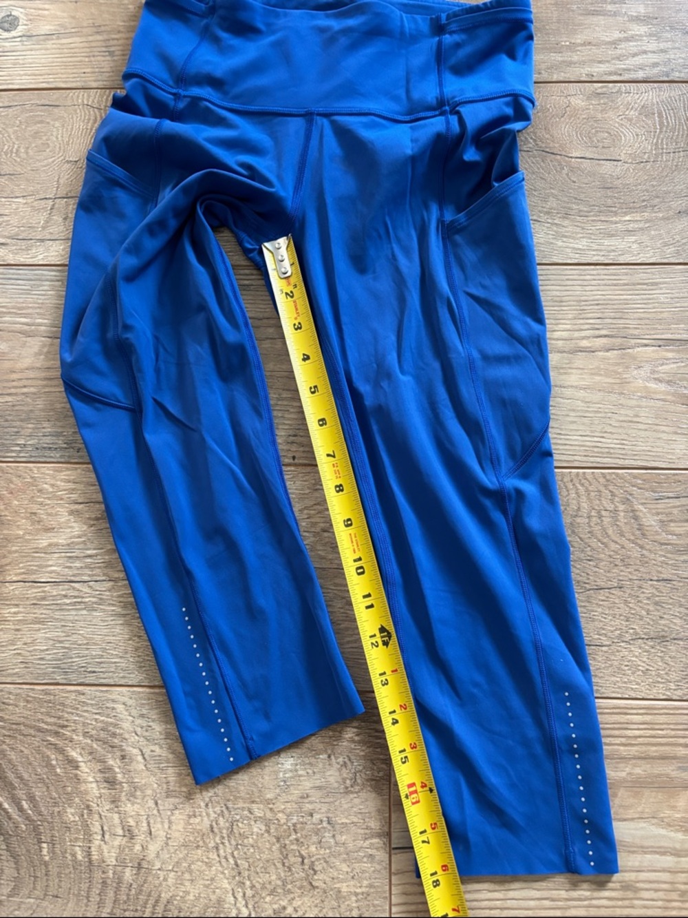 Lululemon Fast and Free Crop 18” Leggings Size 6 Galactic Cobalt Blue - Picture 6 of 6
